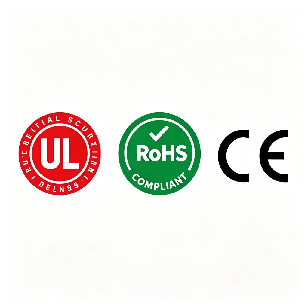 UL RoHS CE compliance badges